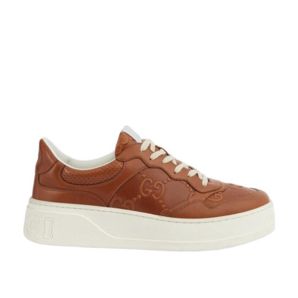 Gucci Brown Leather Sneakers